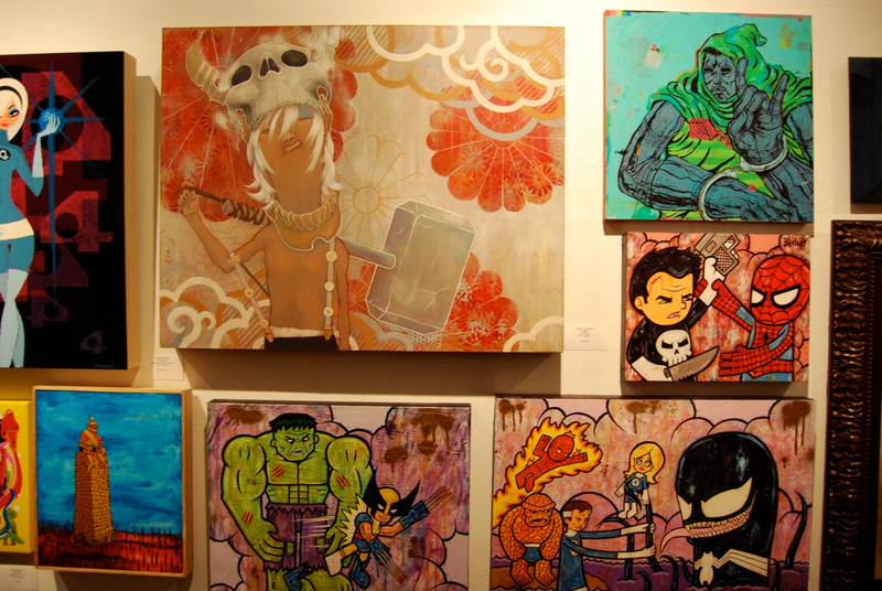 Illustration for article titled Trippy Re-Interpretations of Stan Lee's Comic Book Characters at Art Show